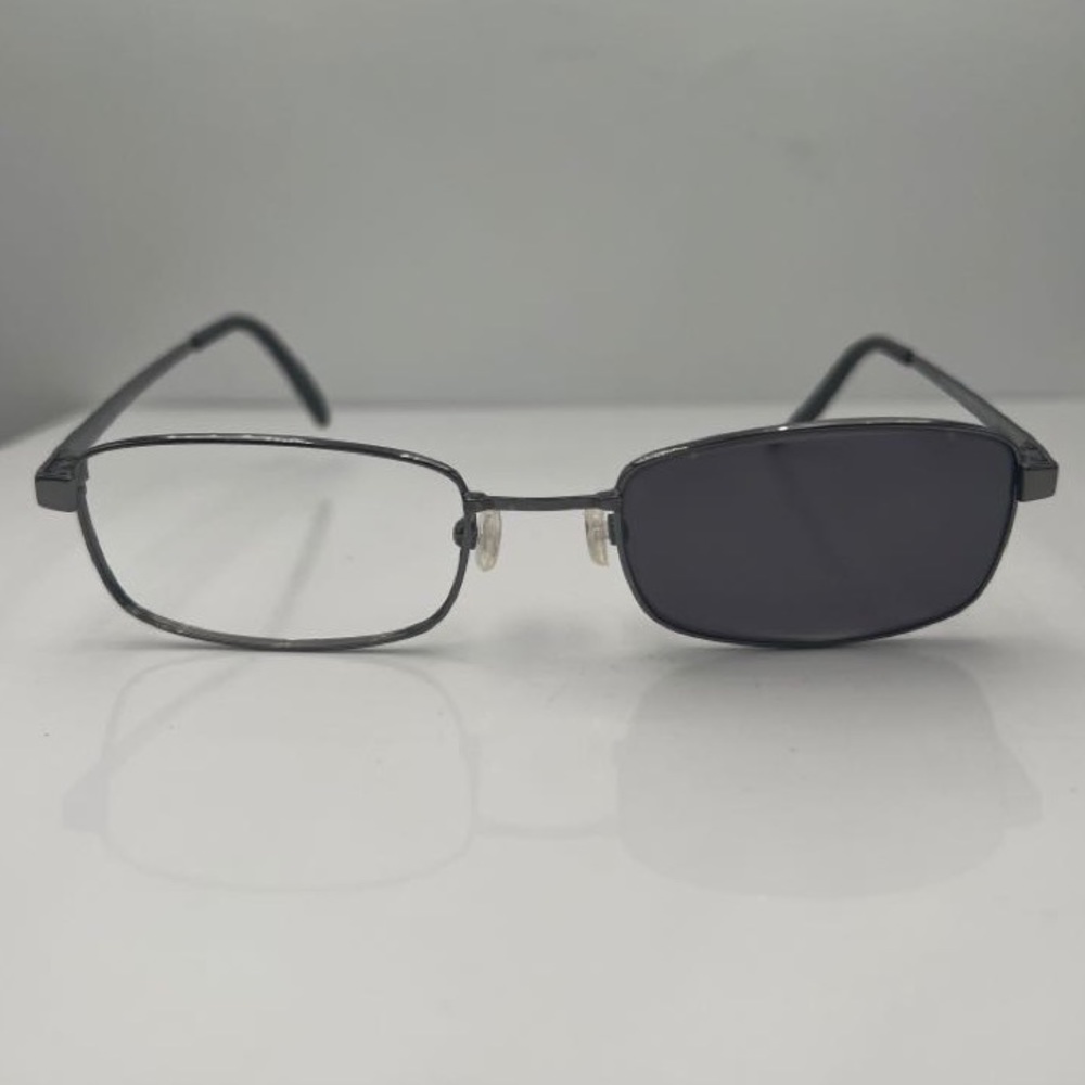 Vintage Konishi KF8539 Gray Rectangular Sunglasses FRAMES ONLY